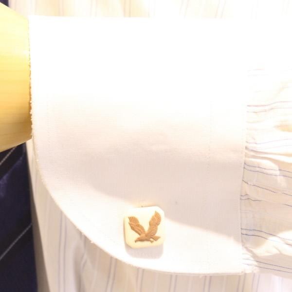 取寄品 【陶華・TOHCA】ベージュ・鷲イーグルカメオ・ゴールド・スクウェアのカフス(カフリンクス/カフスボタン)