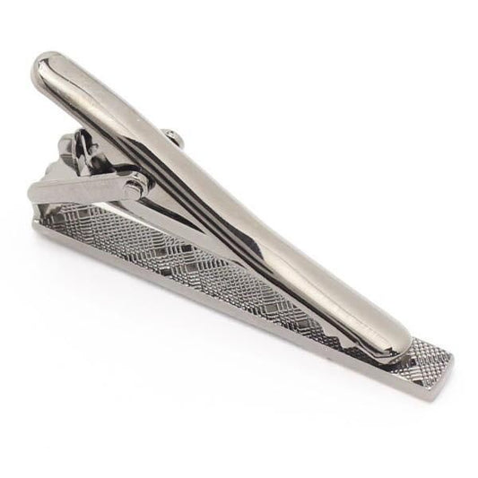 2色のメタリックブラックのタイピン(ネクタイピン)