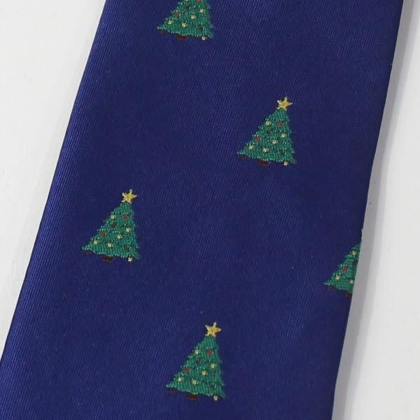 心躍るクリスマスツリーのジャガード織りネクタイ