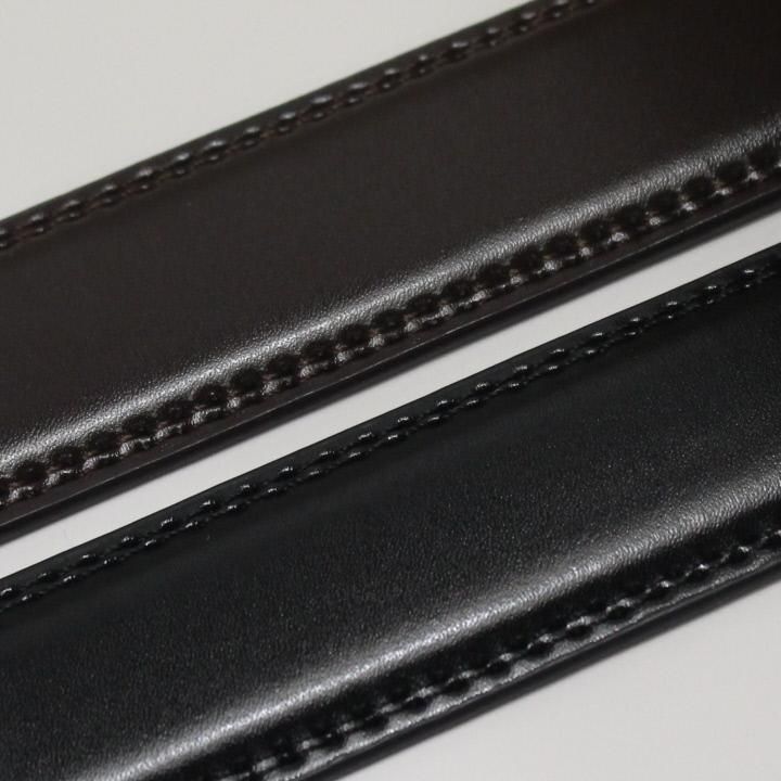 無段階調整 ベルト ビジネス メンズ 快適 オートロック オートバックル 牛革 穴なし 30mm