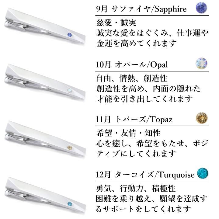 名入れ刻印サービス対象 全12種 誕生石 カラー スワロフスキー ストーン ネクタイピン