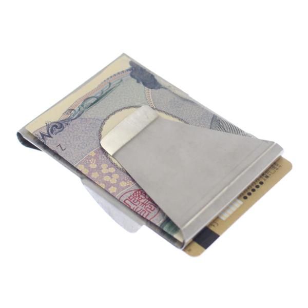 カードホルダー付 マネークリップ カード 両面 クレジット 海外 旅行 シルバー