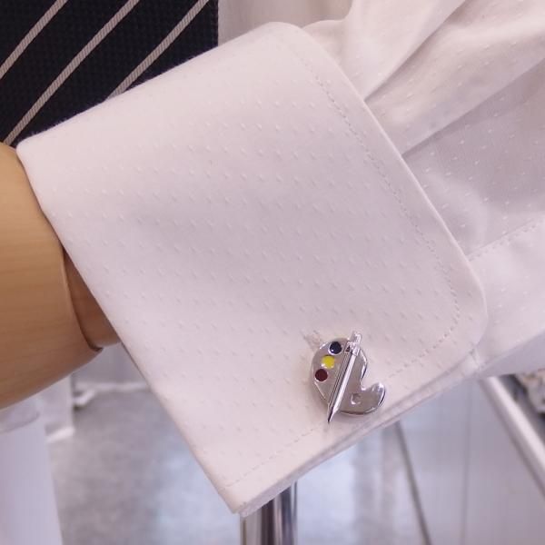アートな方へ カラフル 絵具 美術 パレット カフス カフリンクス カフスボタン