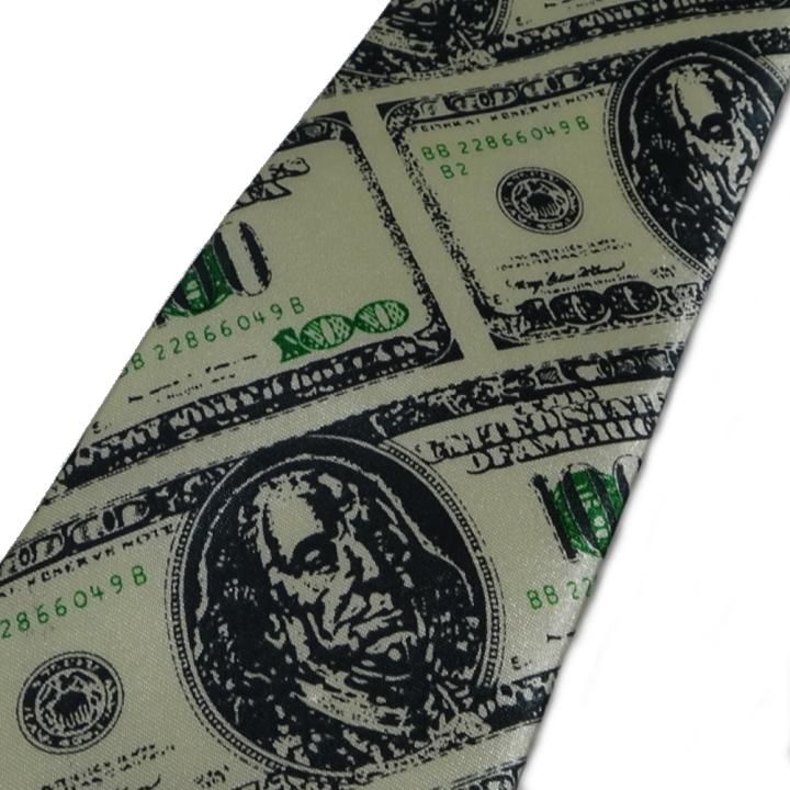 面白ネクタイ 金融関連 の方に $100 ドル 模様の ユニーク ネクタイ