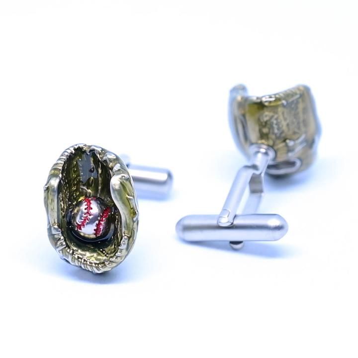 SWANK 全2色 野球 グローブ ナイスキャッチ カフスセット タイピンセット カフス タイピン セット