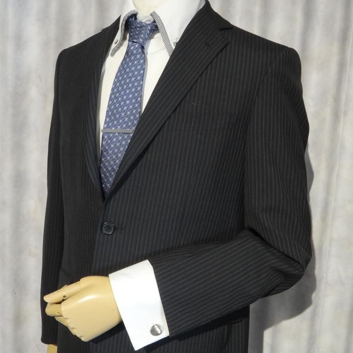 【富士桜工房】麻の葉 藍色 伝統紋柄 日本製シルクジャカードの和風ネクタイ