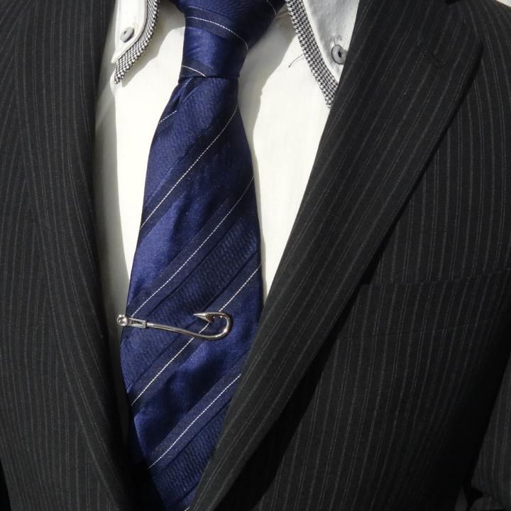 釣り具 釣針 釣り好きさんに シルバー タイピン ネクタイピン