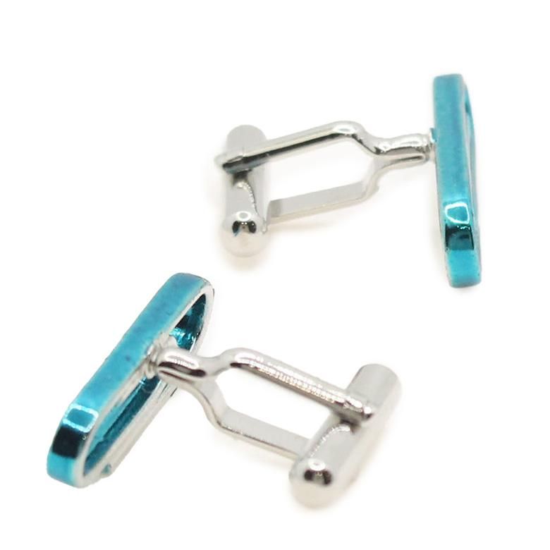 SWANK ブルー 袖元にクリップ ペーパークリップ 文房具 カフス カフスボタン タイピン ネクタイピン セット