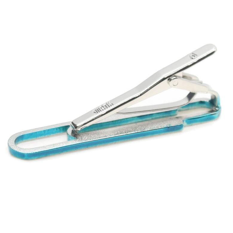 SWANK ブルー 袖元にクリップ ペーパークリップ 文房具 カフス カフスボタン タイピン ネクタイピン セット