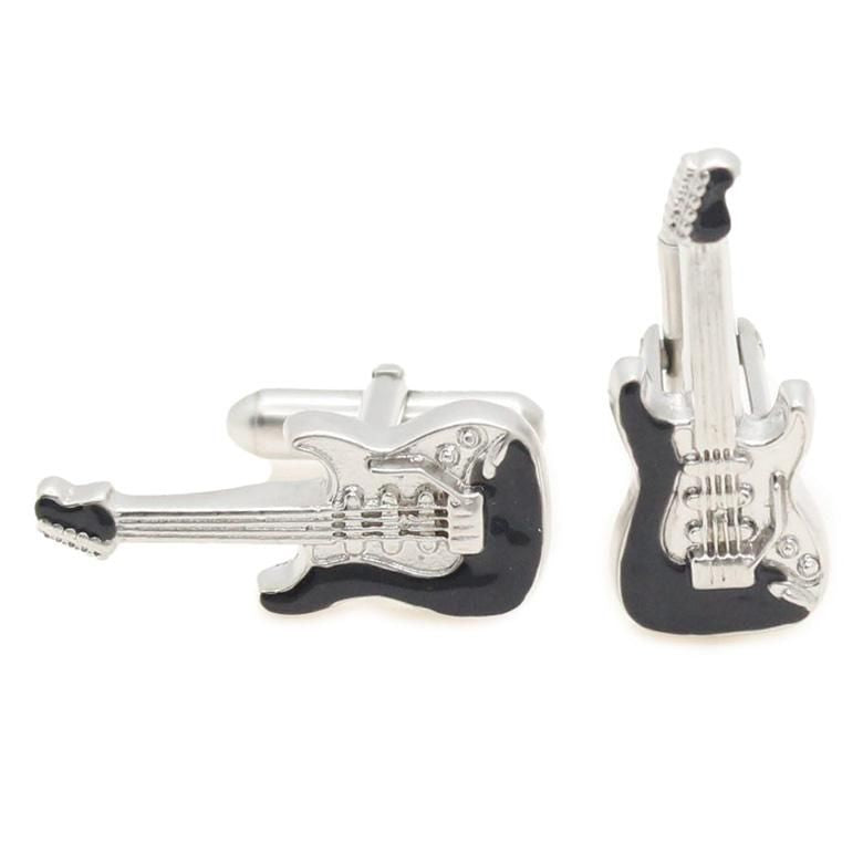 SWANK ブラック エレキギター 音楽好きさんに カフス カフスボタン タイピン ネクタイピン セット