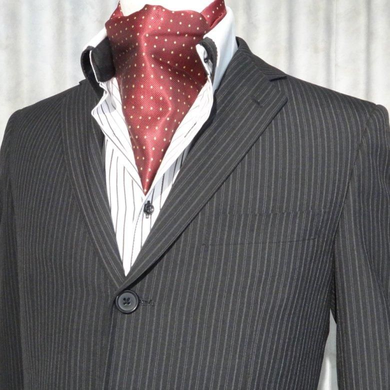 アスコットタイ メンズ用 エンジ×黄色 ワイン ワインレッド 水玉 ドット