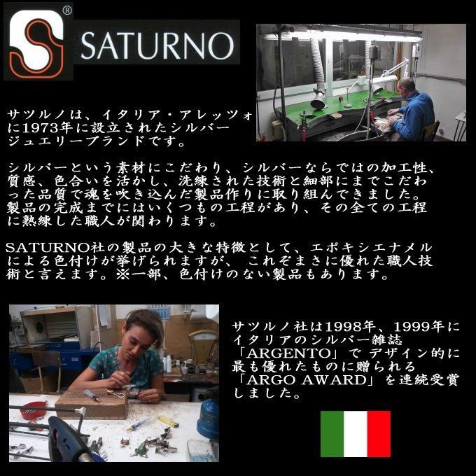 SATURNO サツルノ ラペルピン 蛇 へび ヘビ 巳年 オリーブの木 水色 イタリア製 サツルノ ピンブローチ シルバー925