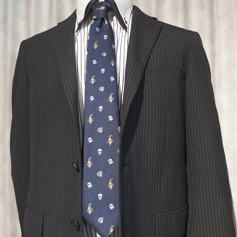 ハロウィン 魔女 おばけ 死神 ドクロ スカル ガイコツ 骸骨 髑髏 オバケ ユニーク ネクタイ