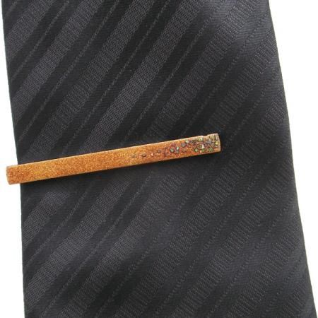 【受注生産品】隅・螺鈿梨地の蒔絵タイピン(ネクタイピン)