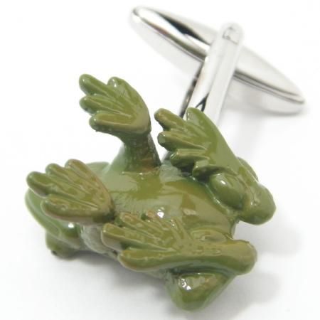 蛙にビックリひっくりカエル?!かえるのカフス(カフリンクス/カフスボタン)