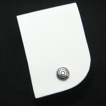 和の魅力☆黒い三重円の丸型カフス(カフリンクス/カフスボタン)
