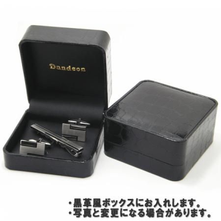 ウェービーライン×シルバーのカフスセット(タイピンセット)