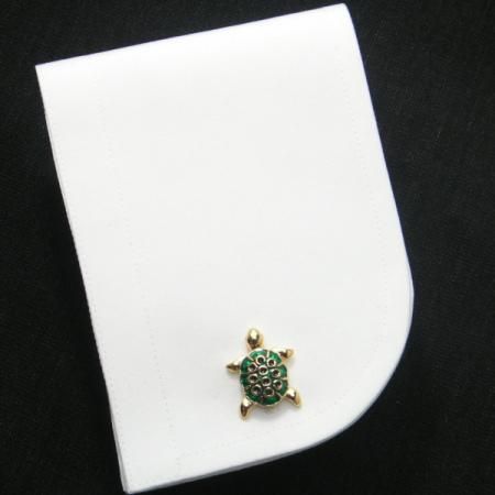 金緑亀のカフス(カフリンクス/カフスボタン)