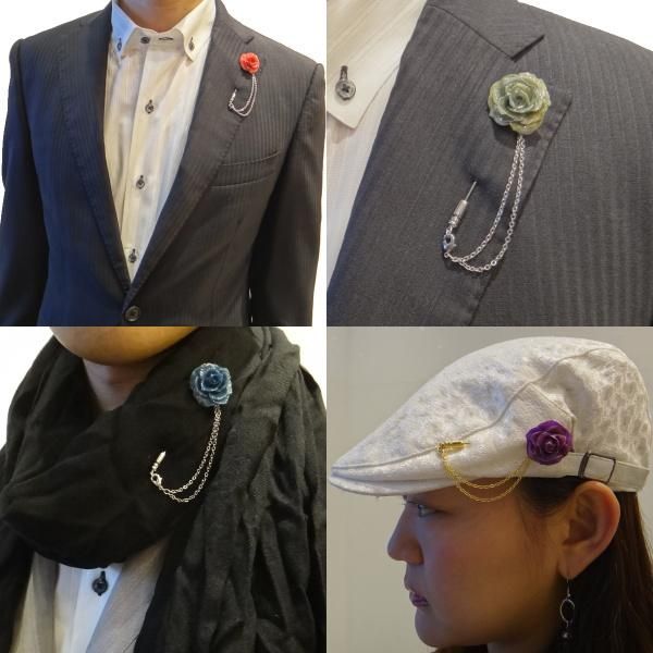 全16種・ラペルピン・本物のバラ使用・リアル・ローズ・ラペルピン