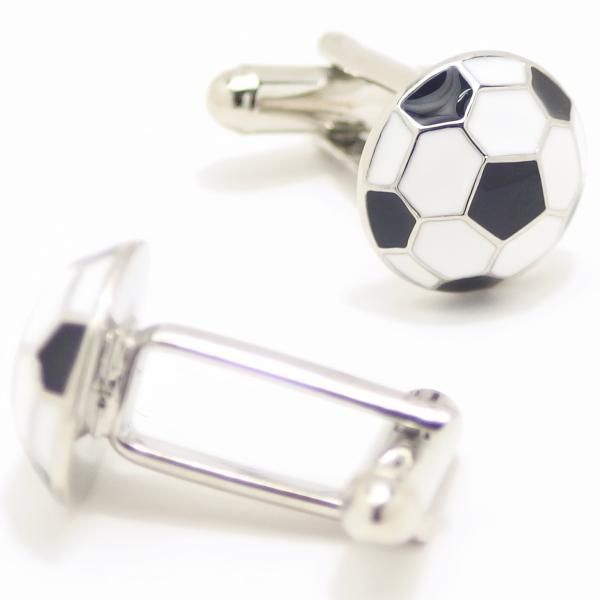 勝負は白黒はっきりサッカーボールのカフス(カフリンクス/カフスボタン)