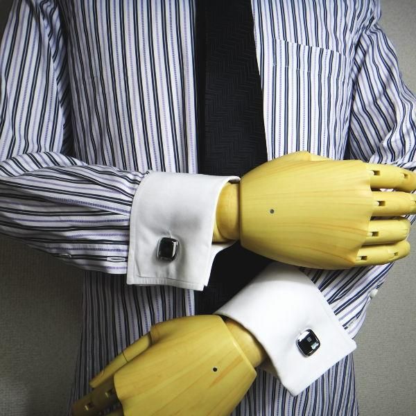 Antaliaきらめきスクゥエア・グレーのカフス(カフリンクス/カフスボタン)