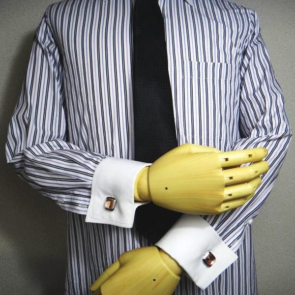 Antaliaきらめきスクゥエア・オレンジのカフス(カフリンクス/カフスボタン)