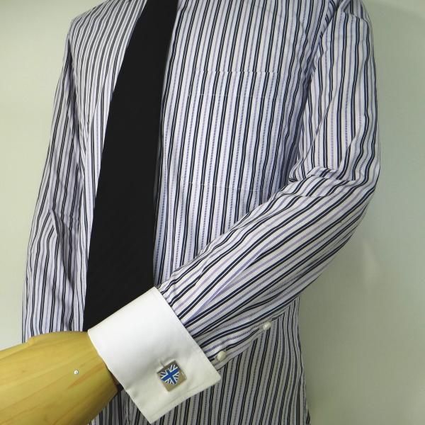 【SoniaSpencer】ハート・パープル・ユニオンジャックのカフス(カフリンクス/カフスボタン)