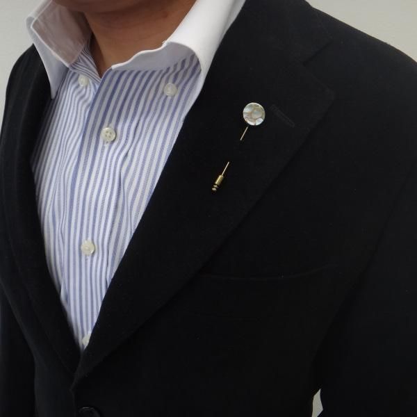 【受注生産品】Filo・黒蝶貝のラペルピン(ラペルブローチ)