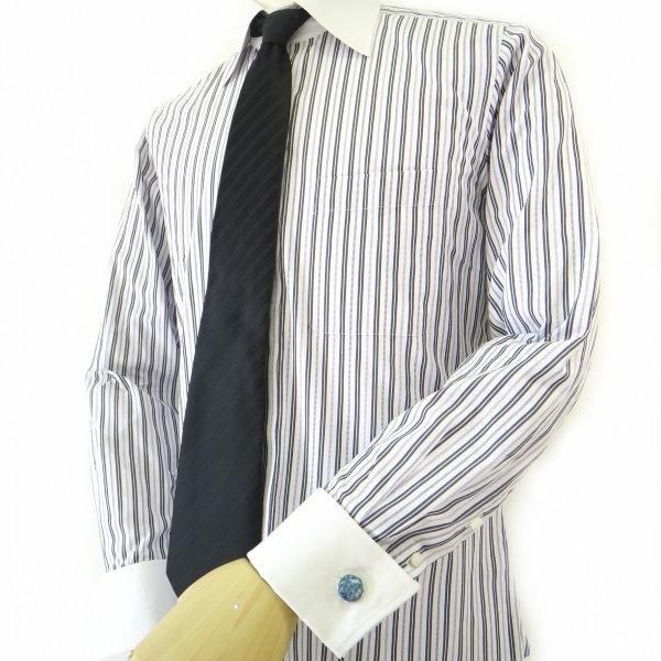 アートなムードのブルーモザイクのカフス(カフリンクス/カフスボタン)