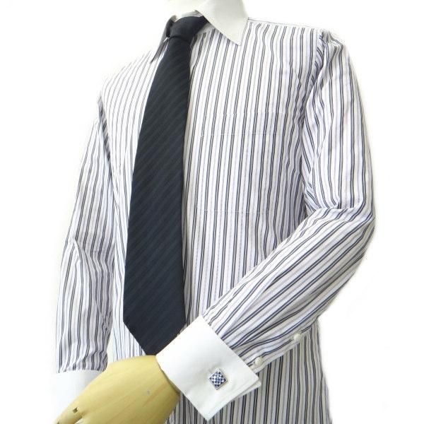 ブルー×ホワイトのチェックモザイクのカフス(カフリンクス/カフスボタン)