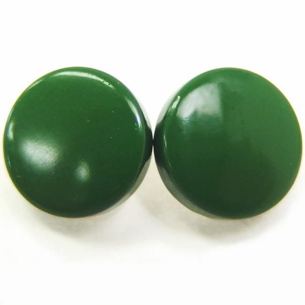 緑・白蝶貝のボタンダウンピアス