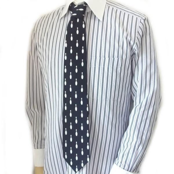 面白ネクタイ◆ボーリング・ピン・ドットのコミックネクタイ