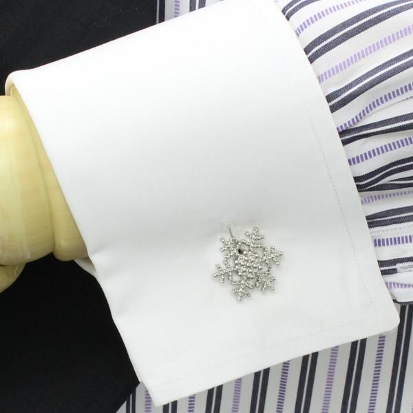自然の芸術品・雪の結晶カフス(カフリンクス/カフスボタン)
