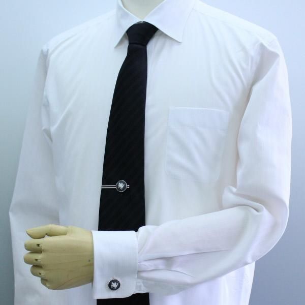 取寄品【陶華・TOHCA】シルバー・ラウンド・ペガサスカメオ・グレーのカフスセット(タイピンセット)