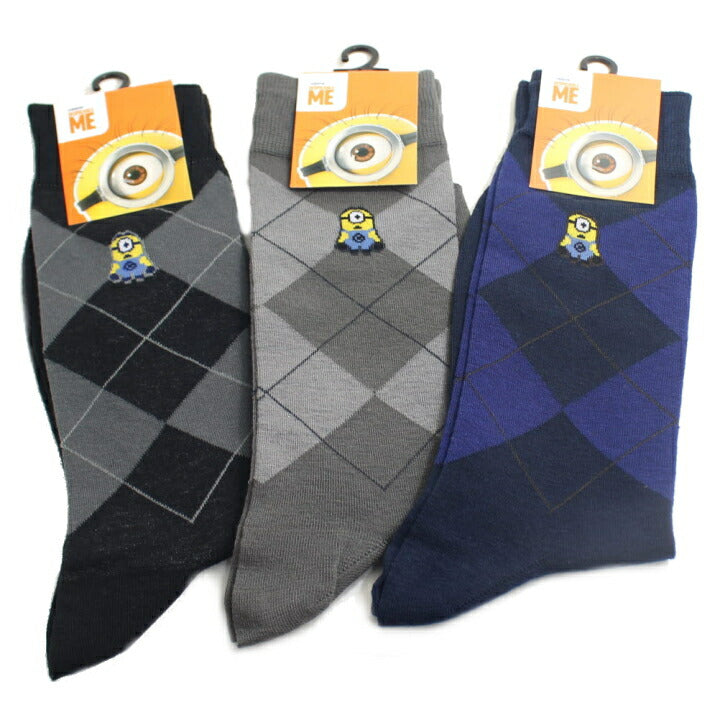 ミニオン Minion 全3色 靴下 ソックス ビジネス メンズ 男性用 紳士用 キャラクター