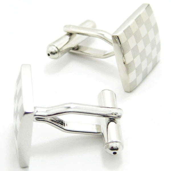 カフス シルバー スモールチェック cuffs カフリンクス カフスボタンカフス