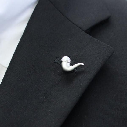 ラペルピン・パイプ・アコヤ真珠パール7.5mmブローチ(タイタック)