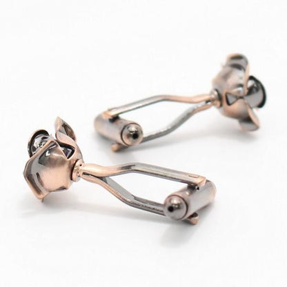 アンティーク風・燻し金・薔薇のカフス(カフリンクス/カフスボタン)