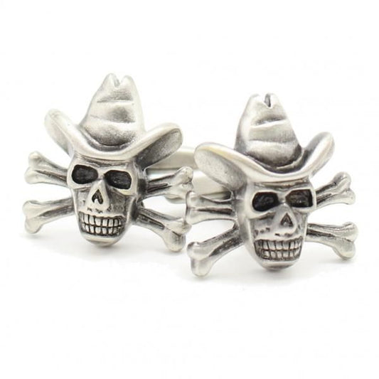 マットシルバー×スカル・ドクロ・海賊のカフス(カフリンクス/カフスボタン)