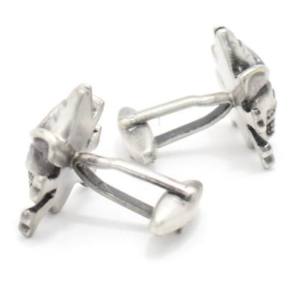 マットシルバー×スカル・ドクロ・海賊のカフス(カフリンクス/カフスボタン)