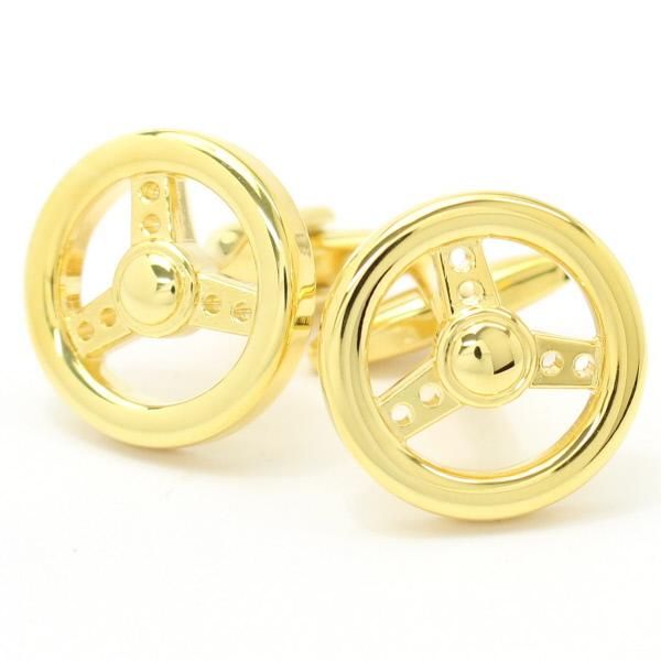 全2色・ドライブ気分を味わえるゴールドハンドルのカフス(カフリンクス/カフスボタン)