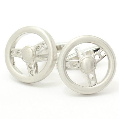 全2色・ドライブ気分を味わえるシルバーハンドルのカフス(カフリンクス/カフスボタン)