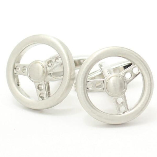 全2色・ドライブ気分を味わえるシルバーハンドルのカフス(カフリンクス/カフスボタン)