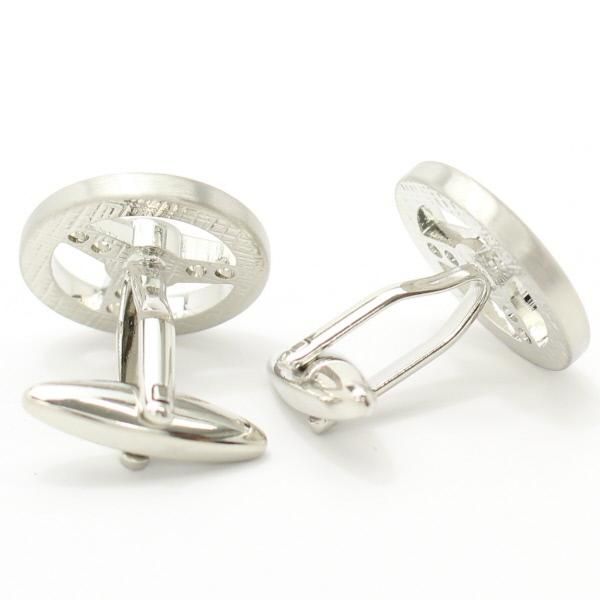 全2色・ドライブ気分を味わえるシルバーハンドルのカフス(カフリンクス/カフスボタン)