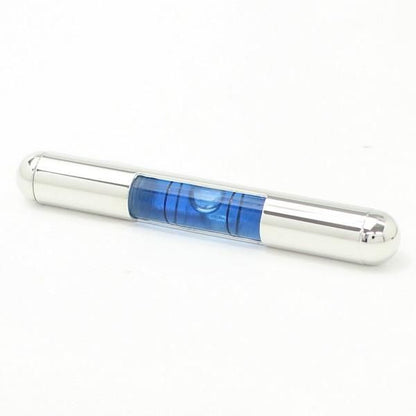 全3色機能付き・気泡がユラユラ水平器のカフス・タイピンセット(シルバー×ブルー)