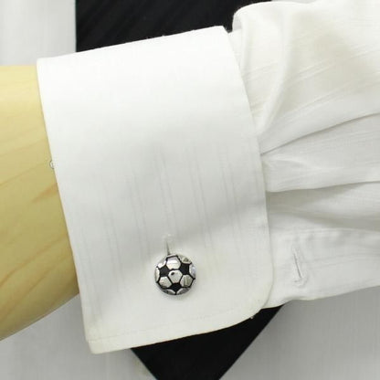 スパイクとボールのサッカーカフス・タイピンセット