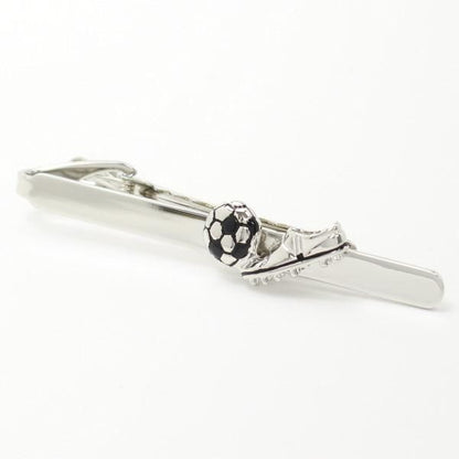 スパイクとボールのサッカーカフス・タイピンセット