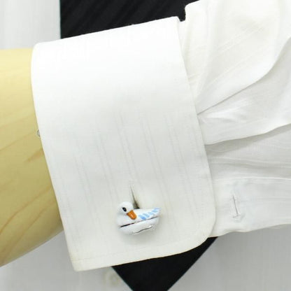 【JanLeslie】黄金の卵を秘めたアヒルのカフス(カフリンクス/カフスボタン)