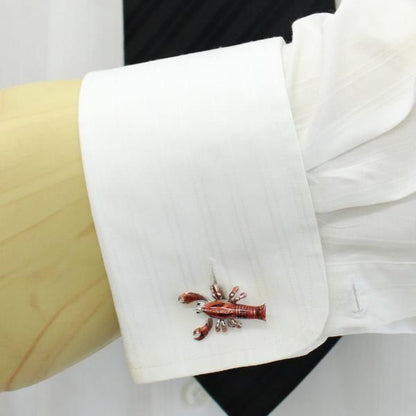 【JanLeslie】手足が動くレッド・ロブスターのカフス(カフリンクス/カフスボタン)