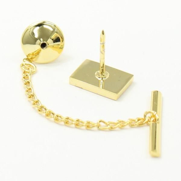 全2色・キラッと輝く一粒ストーンのタイタック(ピンブローチ)